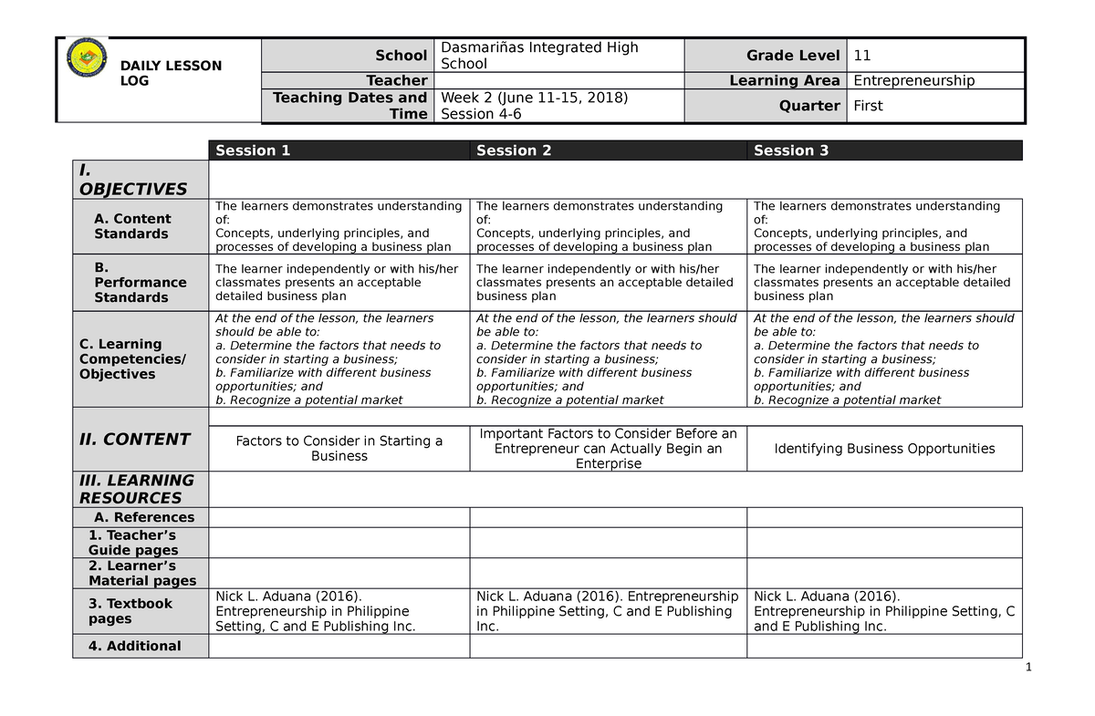 entrep-daily-log-lesson-plan-daily-lesson-log-school-dasmari-as