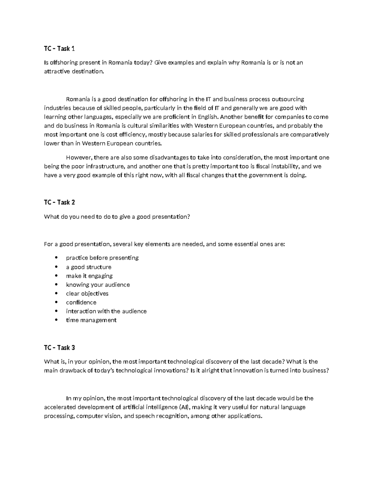 Tema engleza ASE CSIE AN I - TC – Task 1 Is offshoring present in ...