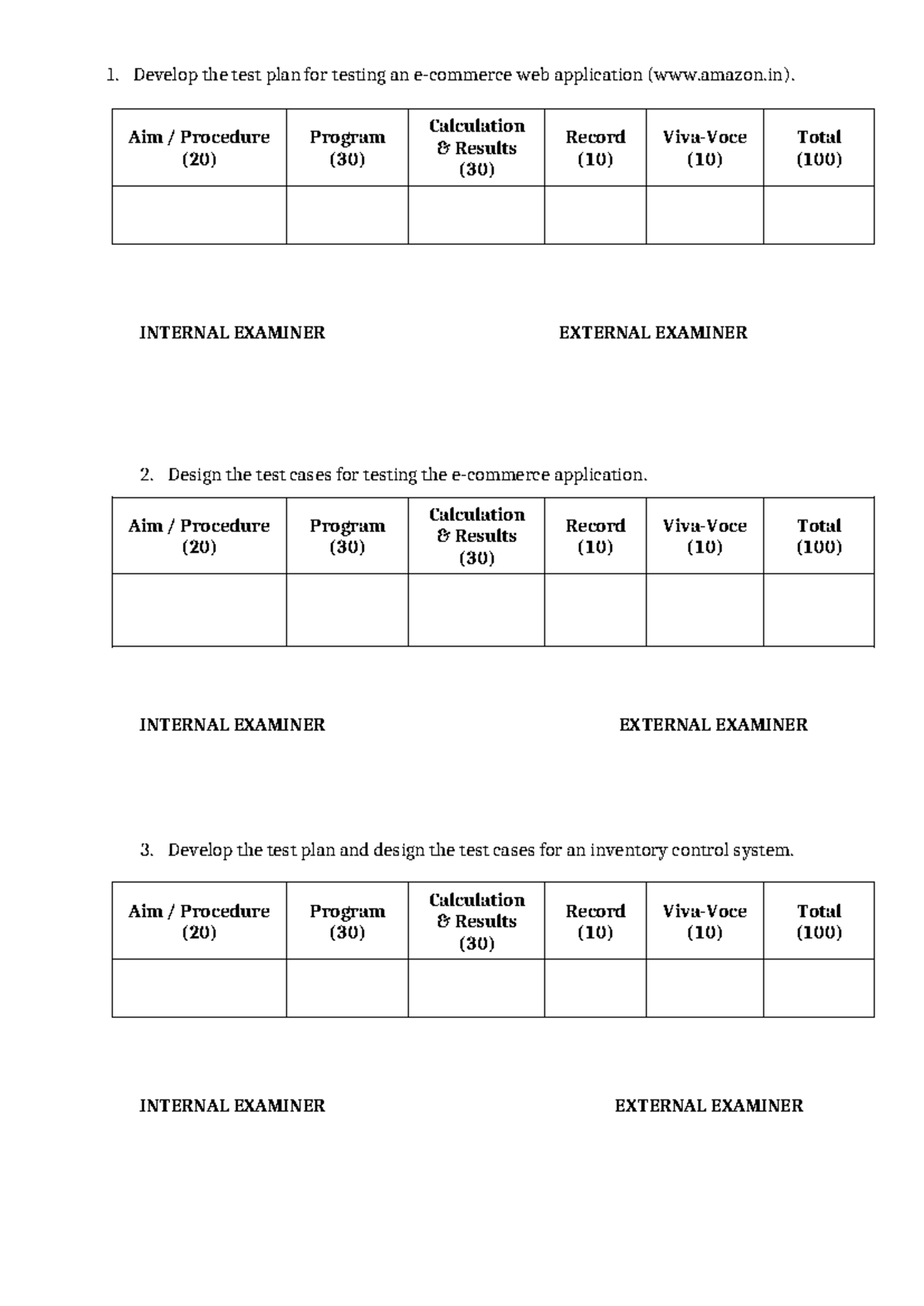University LAB Question Format(final) - Develop the test plan for ...