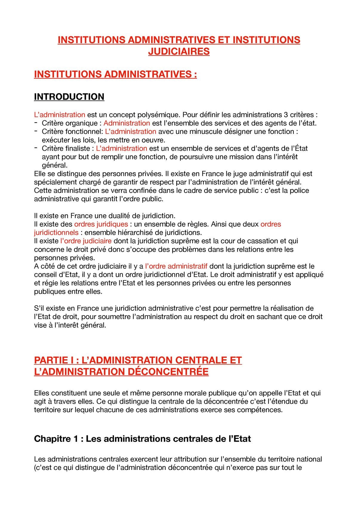 IJA Cours Bailleux ET Villegas - INSTITUTIONS ADMINISTRATIVES ET ...