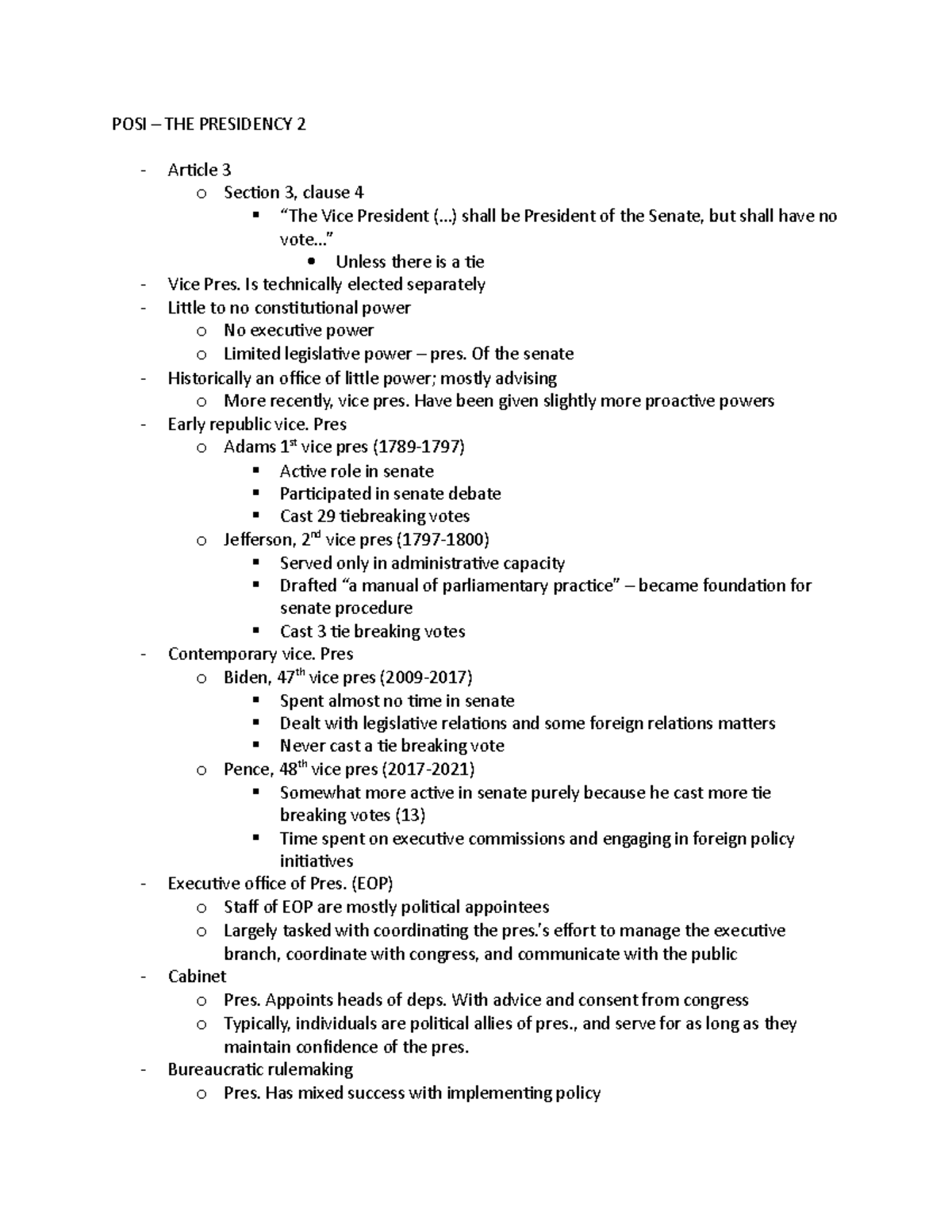 POSI - Presidency 2 - POSI – THE PRESIDENCY 2 Article 3 o Section 3 ...