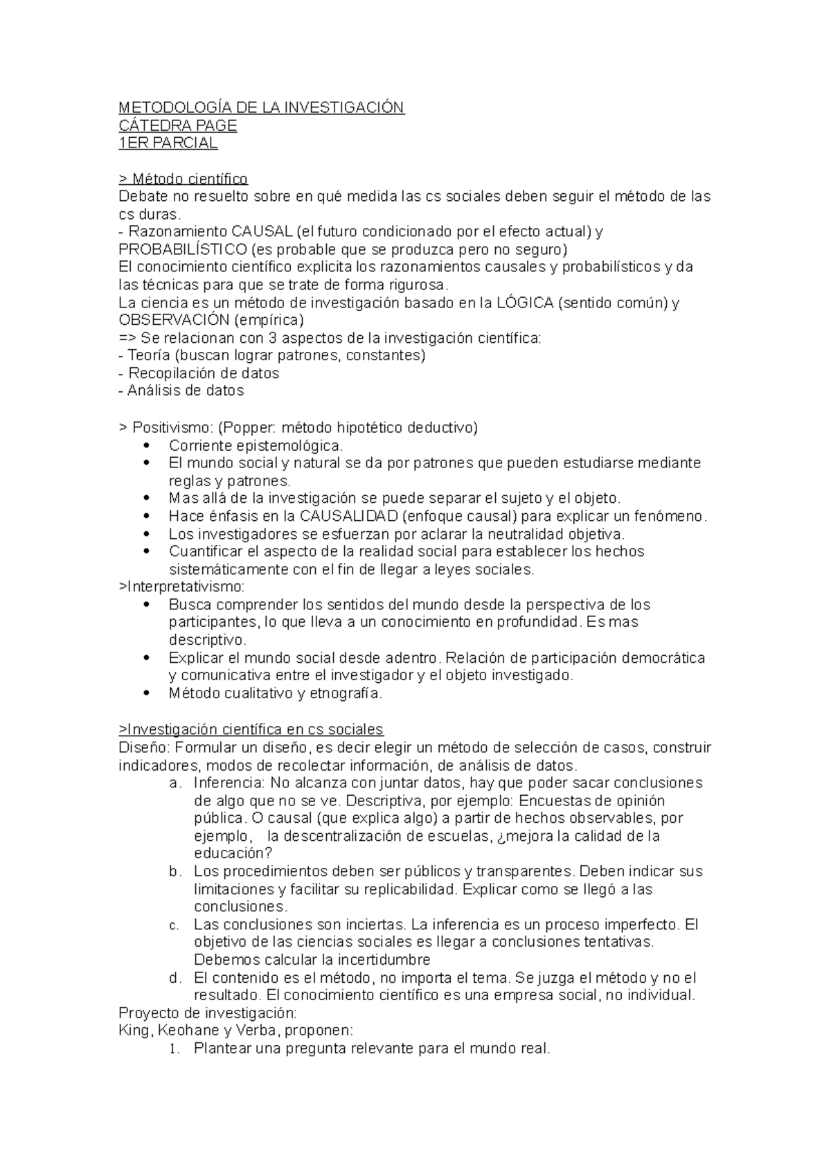 Resumen PAGE Metodología DE LA Investigación 1 Erparcial - METODOLOGÍA ...