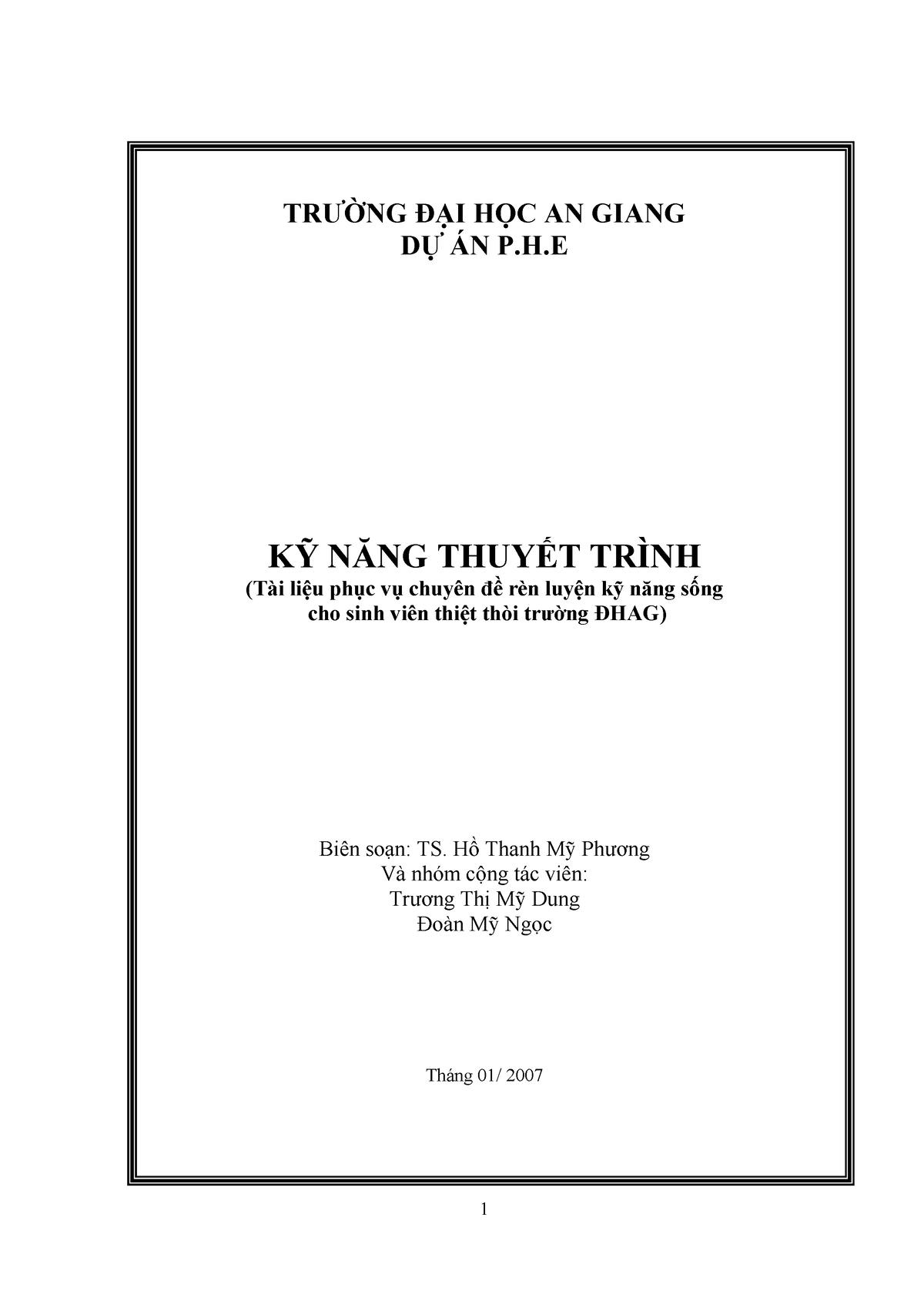 Ki Nang Thuyet Trinh - Slide - TR NG I H C AN GIANG D ÁN P.H K N NG ...