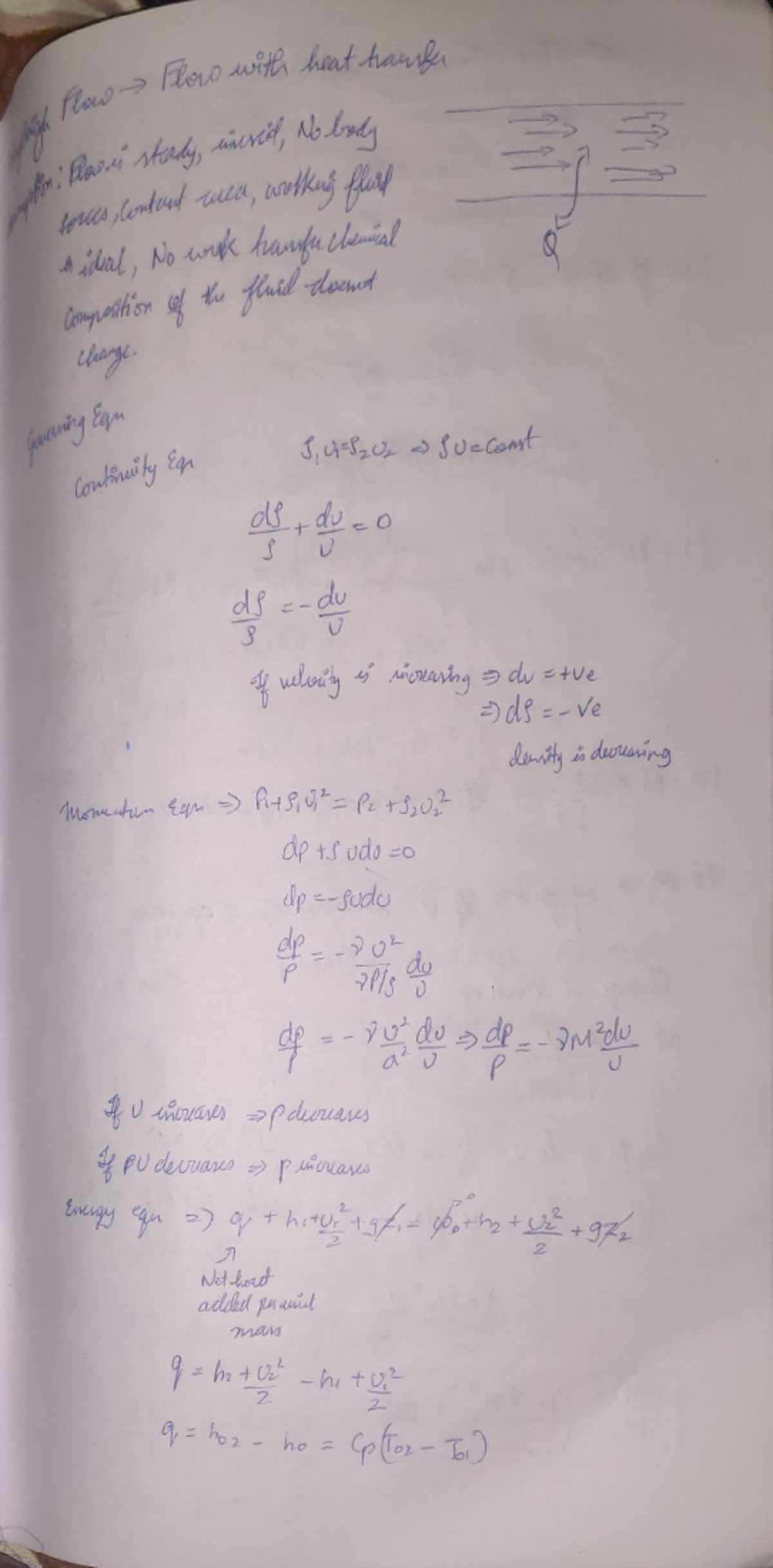 Heat flows - Heat flow equations - with heat transfer sigh flow Flow ...