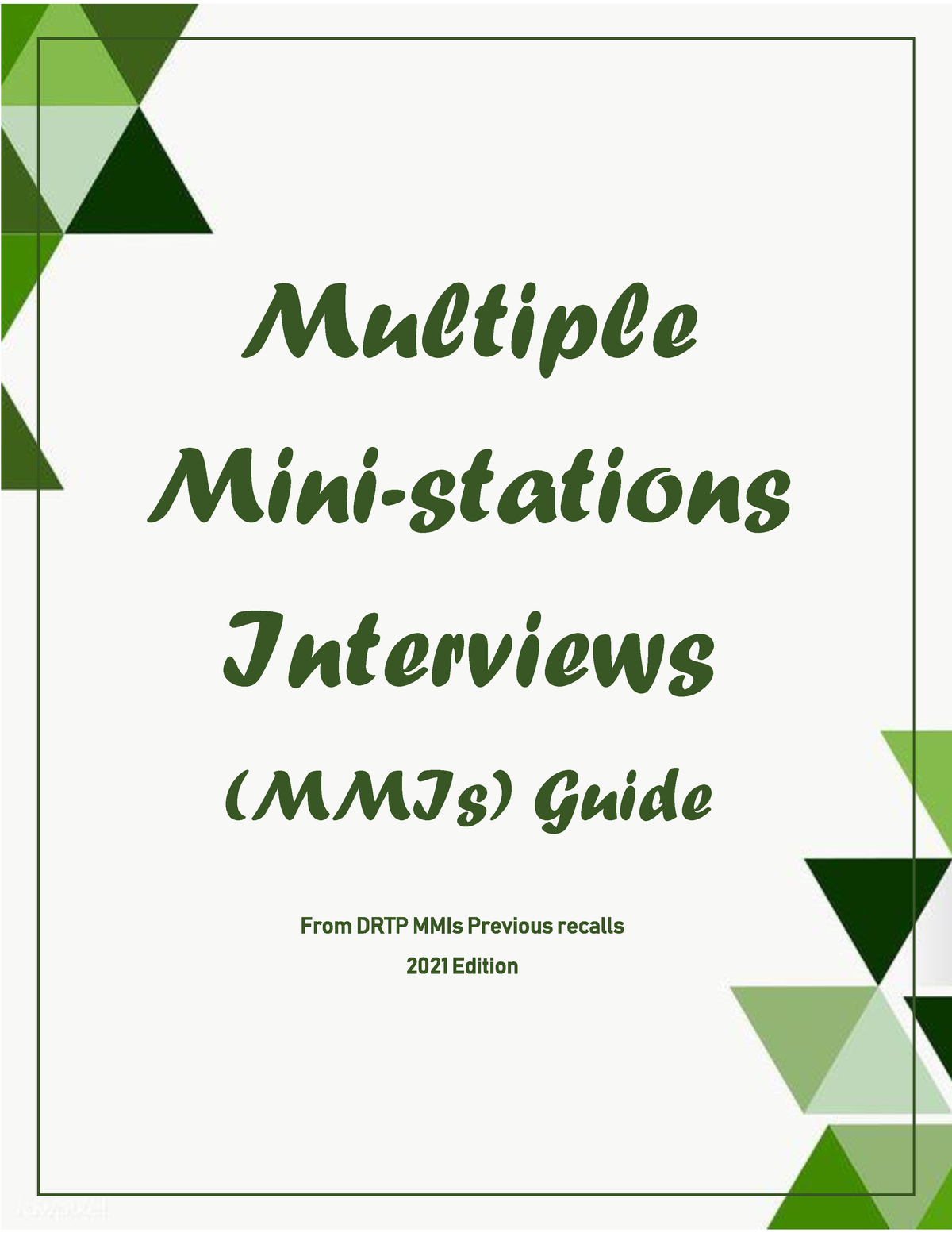 MMIs Guide - ..; - Multiple Mini-stations Interviews (MMIs) Guide From ...