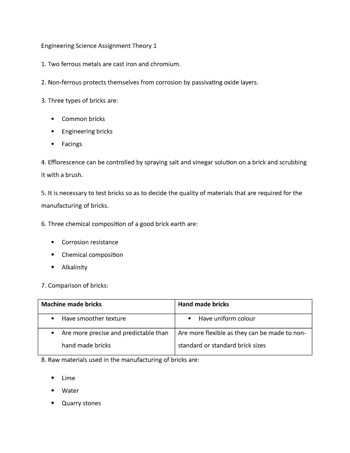 engineering science assignment