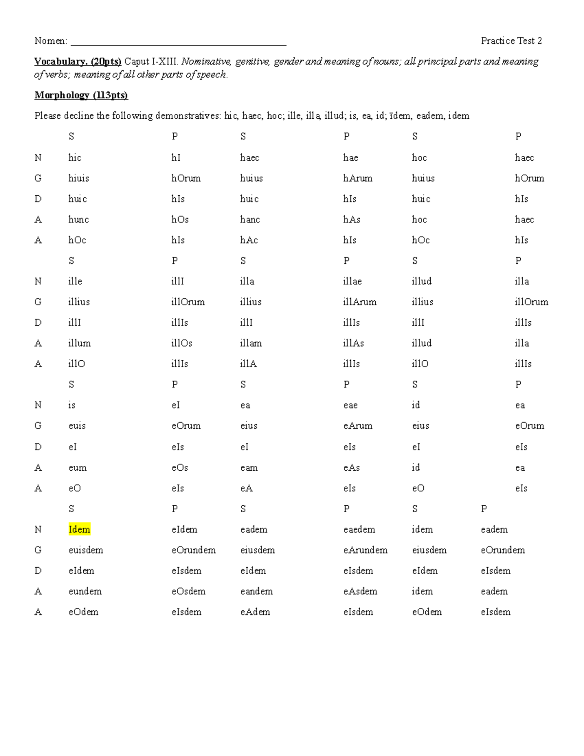 Practice Test 2 - Professor: Brandon Jones Review of Chapters 1-13 ...