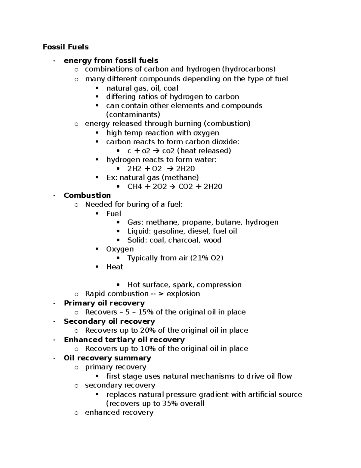 Fossil fuels, oil, and coal - Fossil Fuels energy from fossil fuels o ...