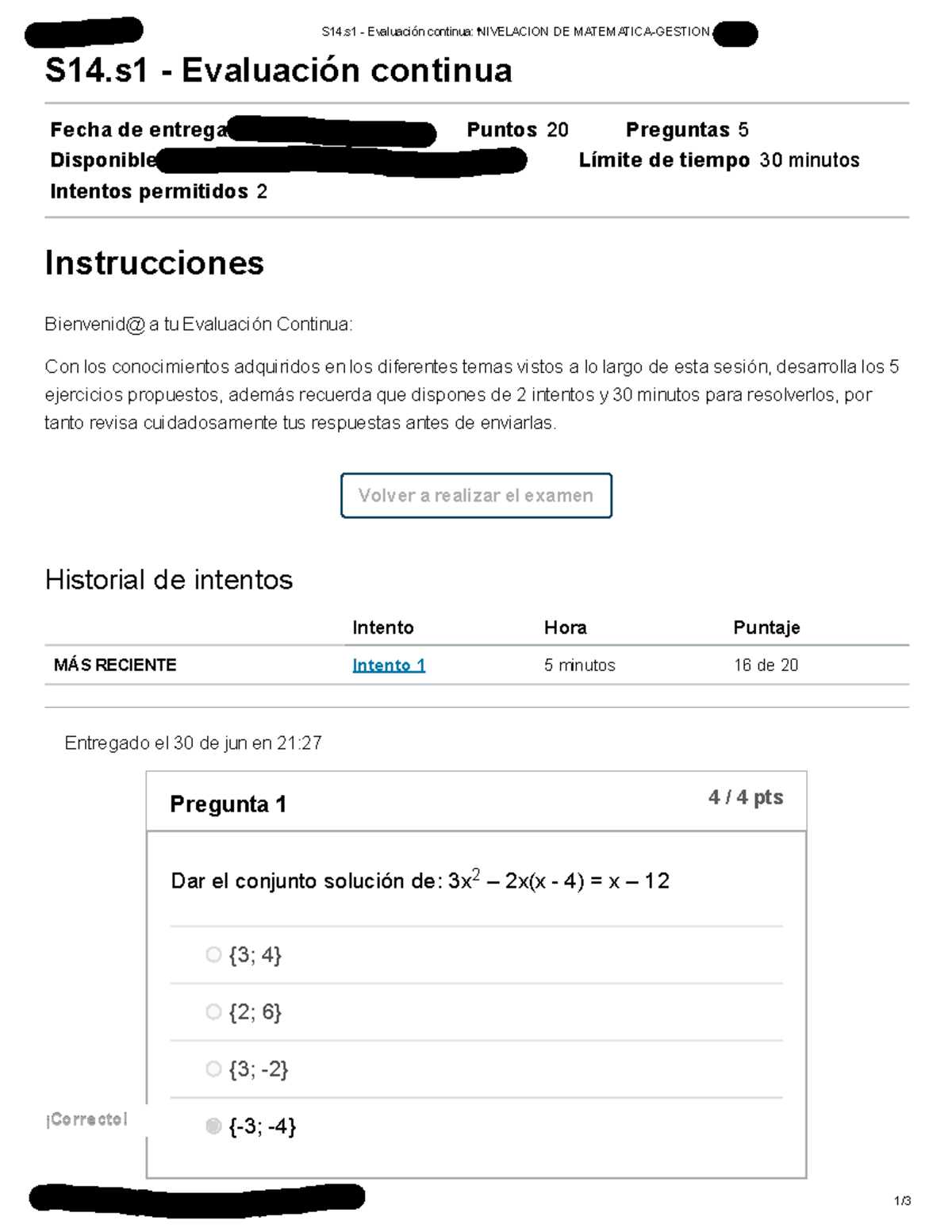 S14 - Evaluación Continua De Nivelación De Matemática-gestión Semana 14 ...