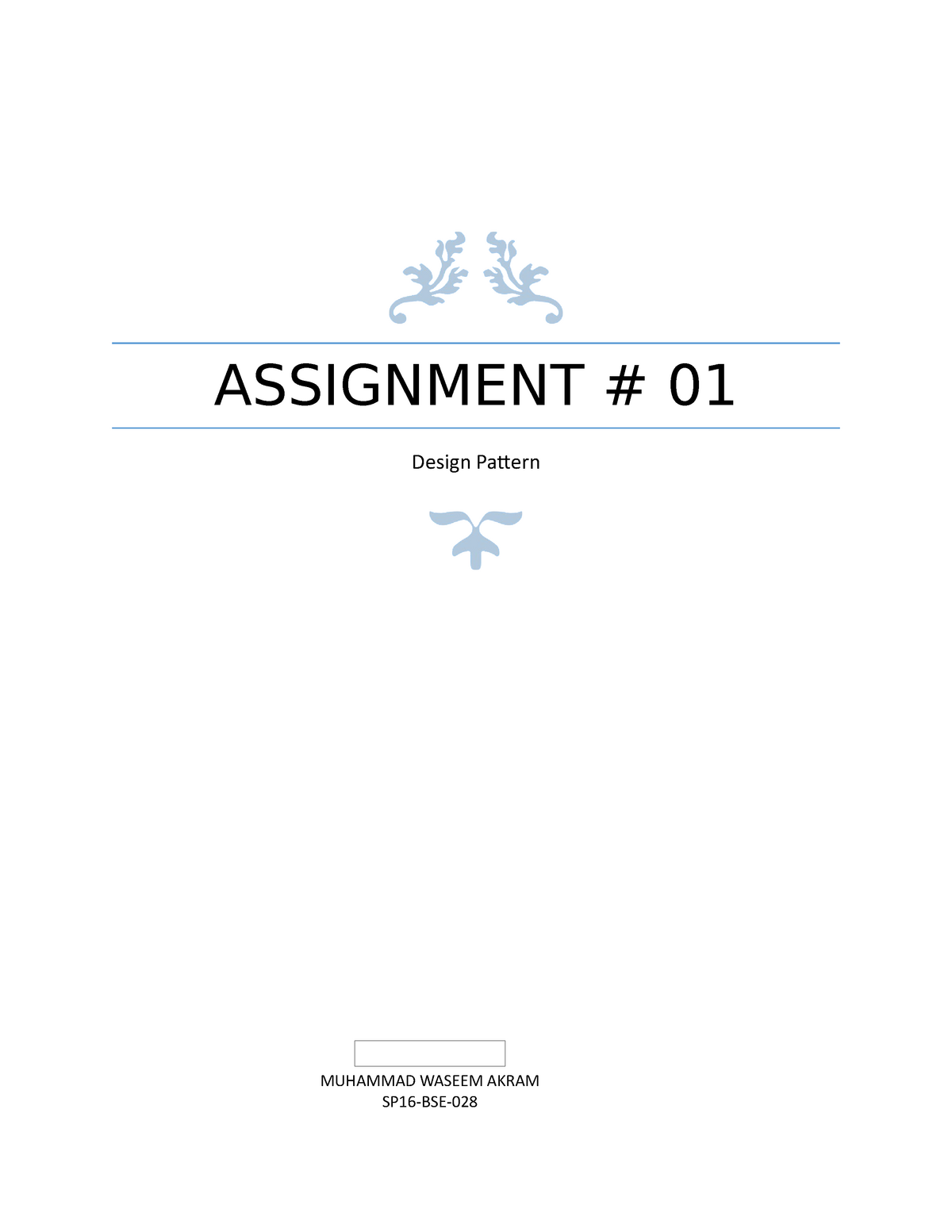 university assignment pattern
