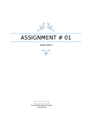 Design Pattern Lab Sessional 2 - REGISTRATION NO # FA19-BSE- 040 -A DP ...