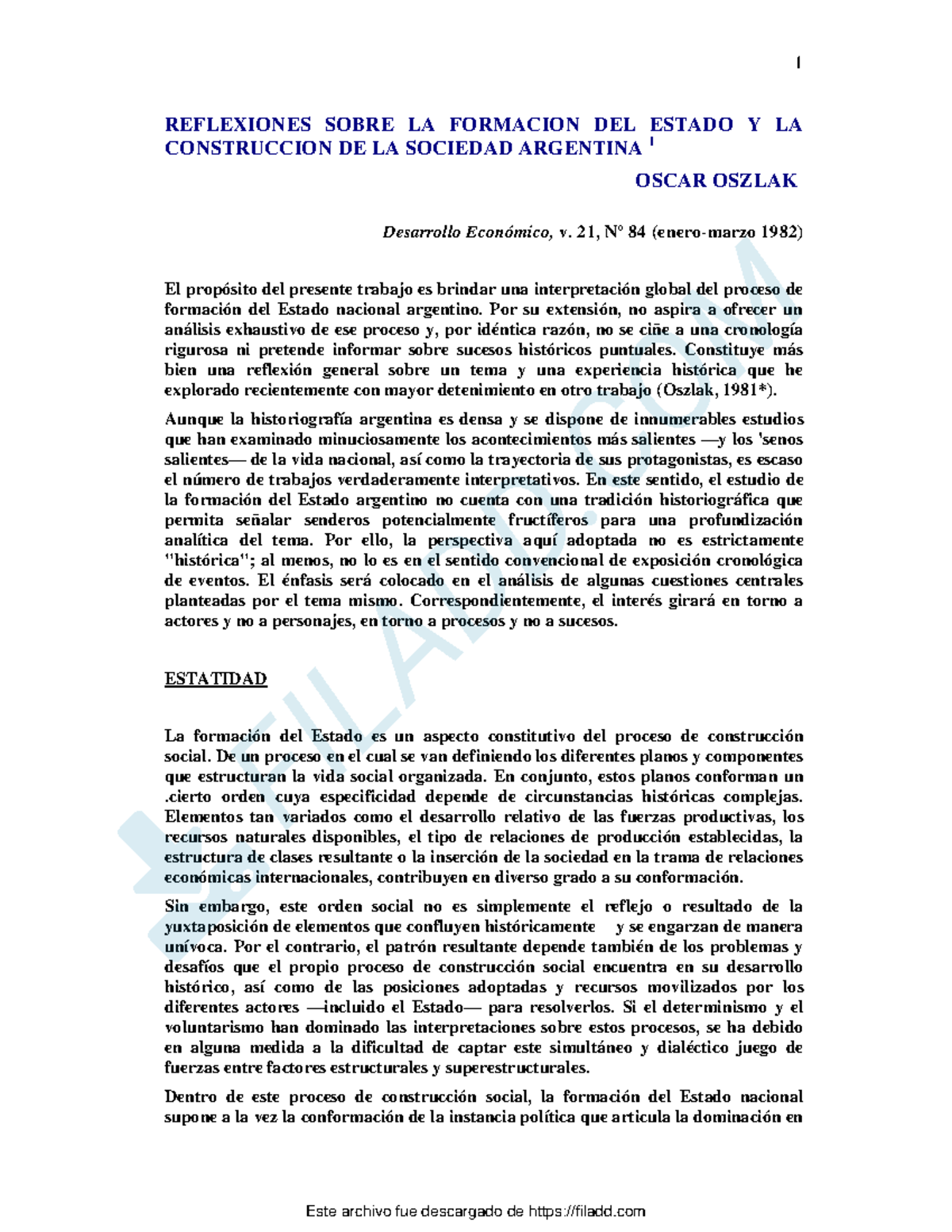 11- Oszlak Oscar Reflexiones Sobre La Formacion Del Estado ...