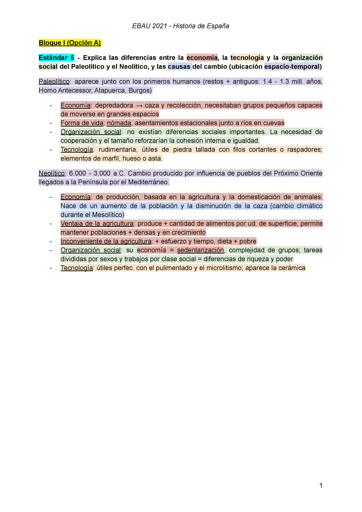 EBAU Historia 2021 Canarias (1A, 2B, 3B, 4A, 5A) - Bloque I (Opción A ...