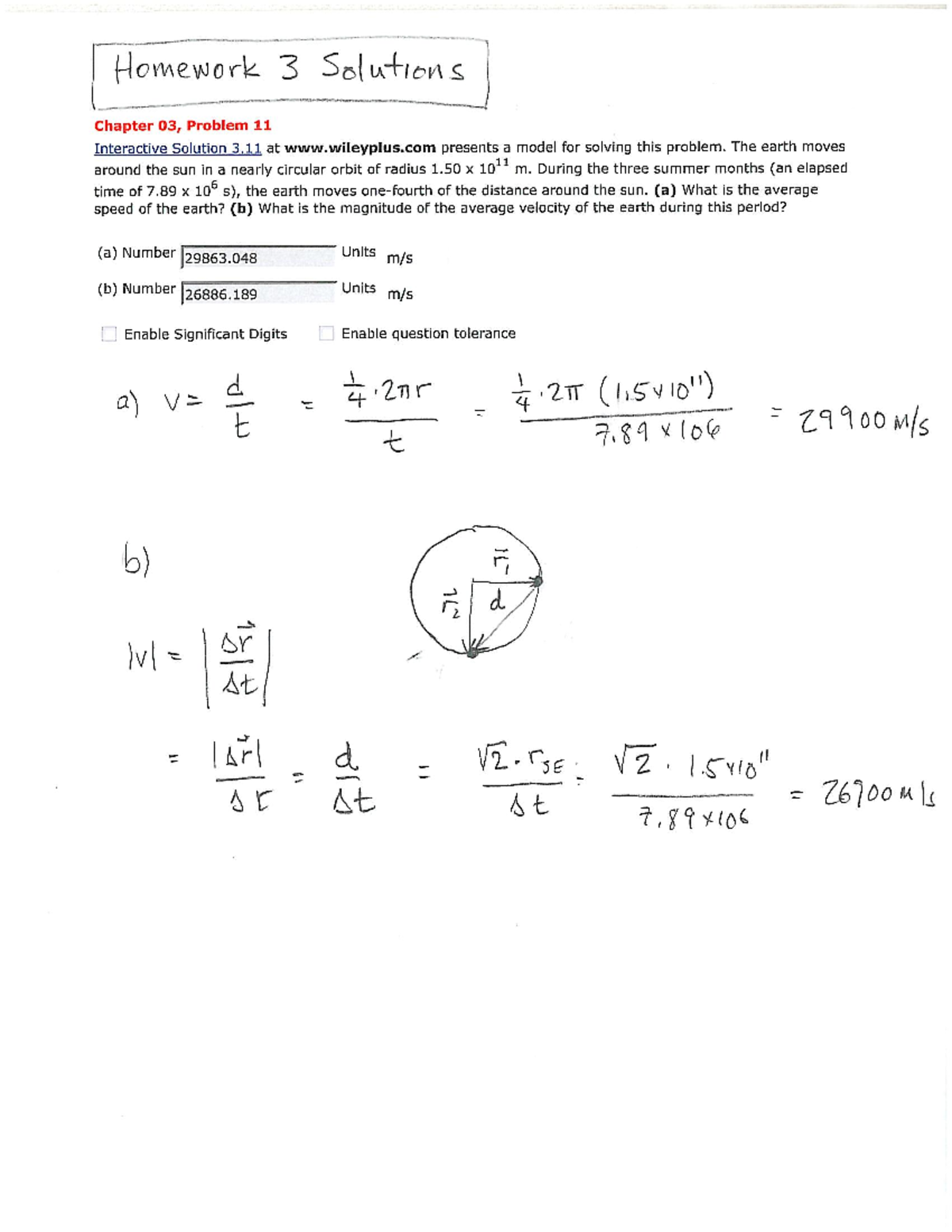 Homework 3 Solutions - HW 3 key - PHYS1512000A - Studocu