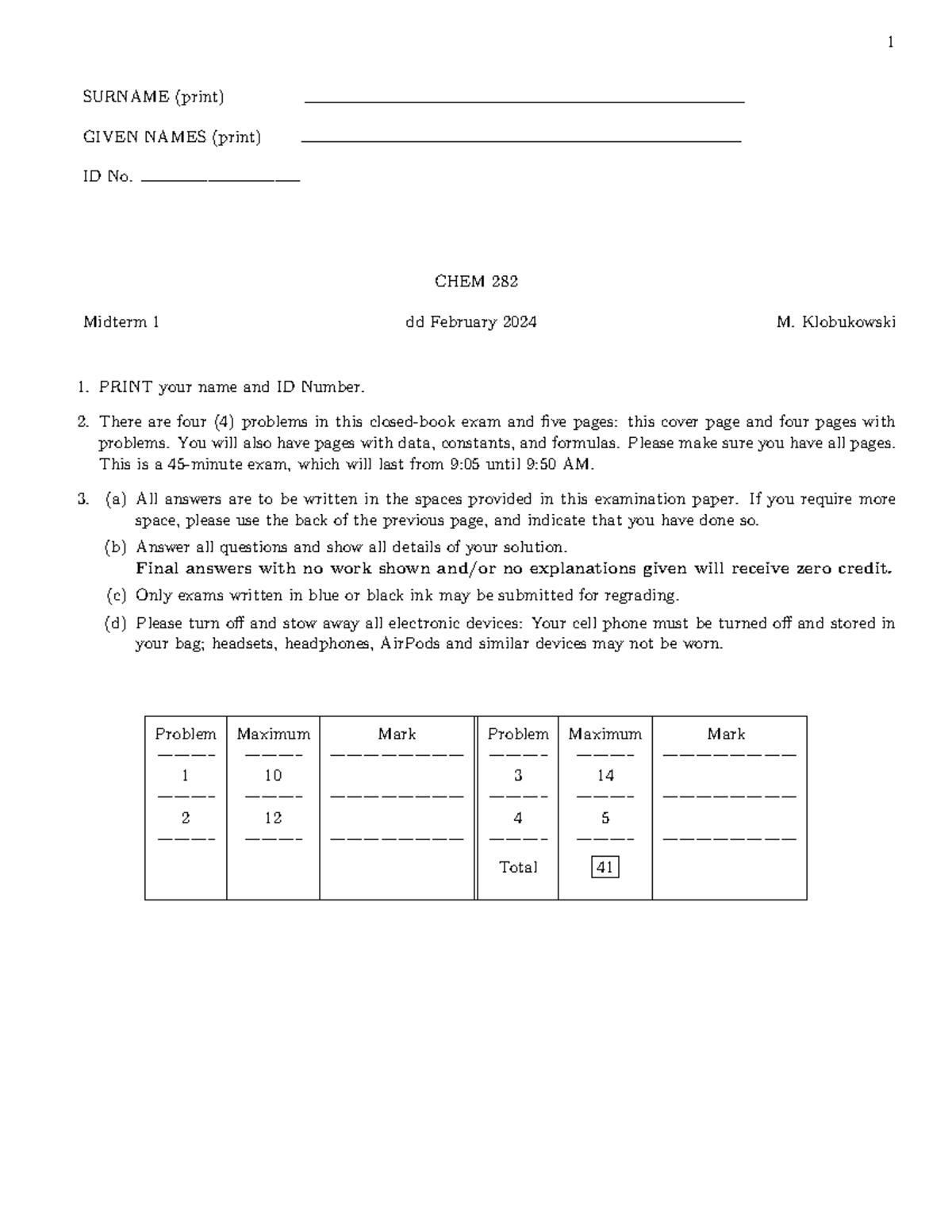 2024-sample Mt1 - Exa - 1 Surname (print) Given Names (print) Id No 