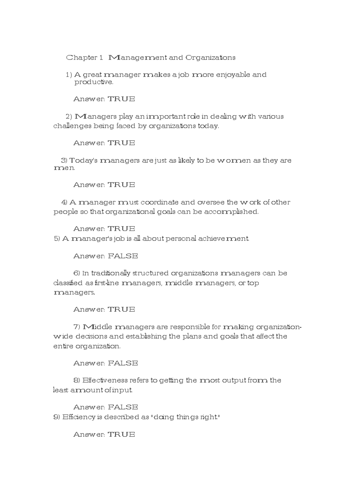 Docx - Good for learning and very supporting - Chapter 1 Management and ...