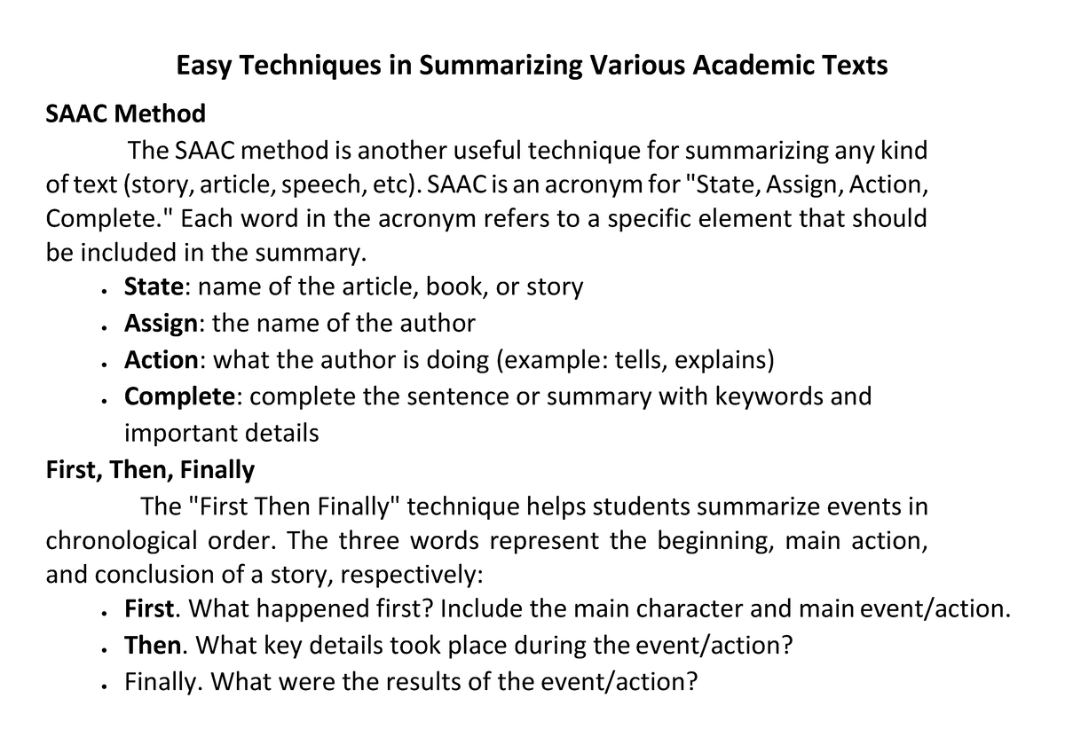 essay about importance of summarizing in academic writing