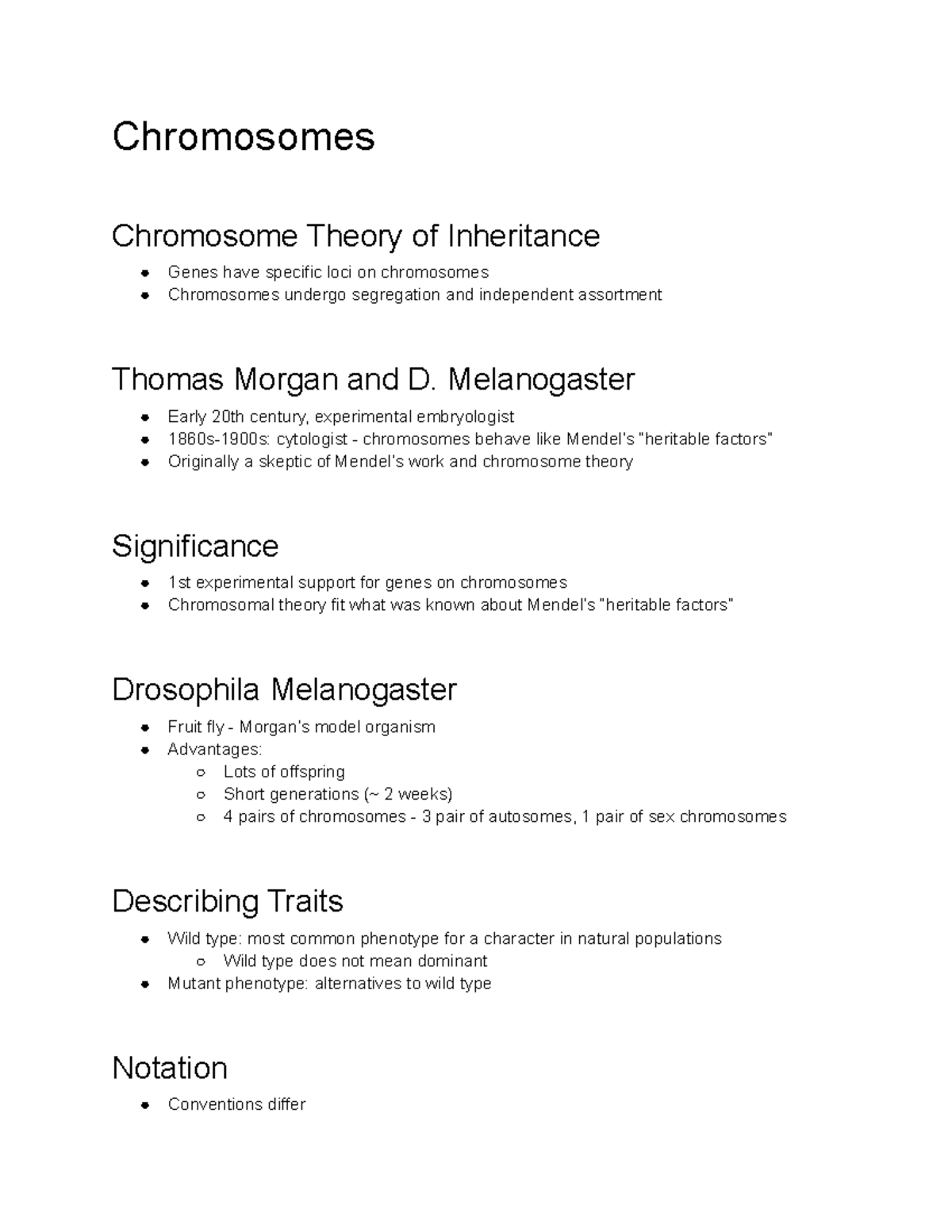 General Biology I - Lecture 13 - Chromosomes - Chromosomes Chromosome ...