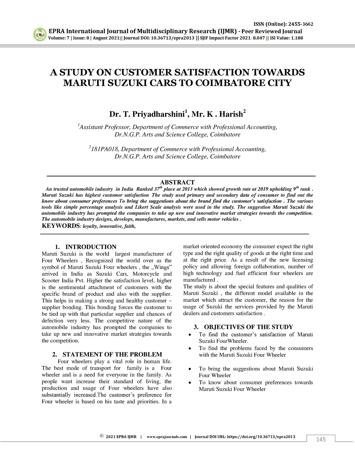 literature review on customer satisfaction of maruti suzuki