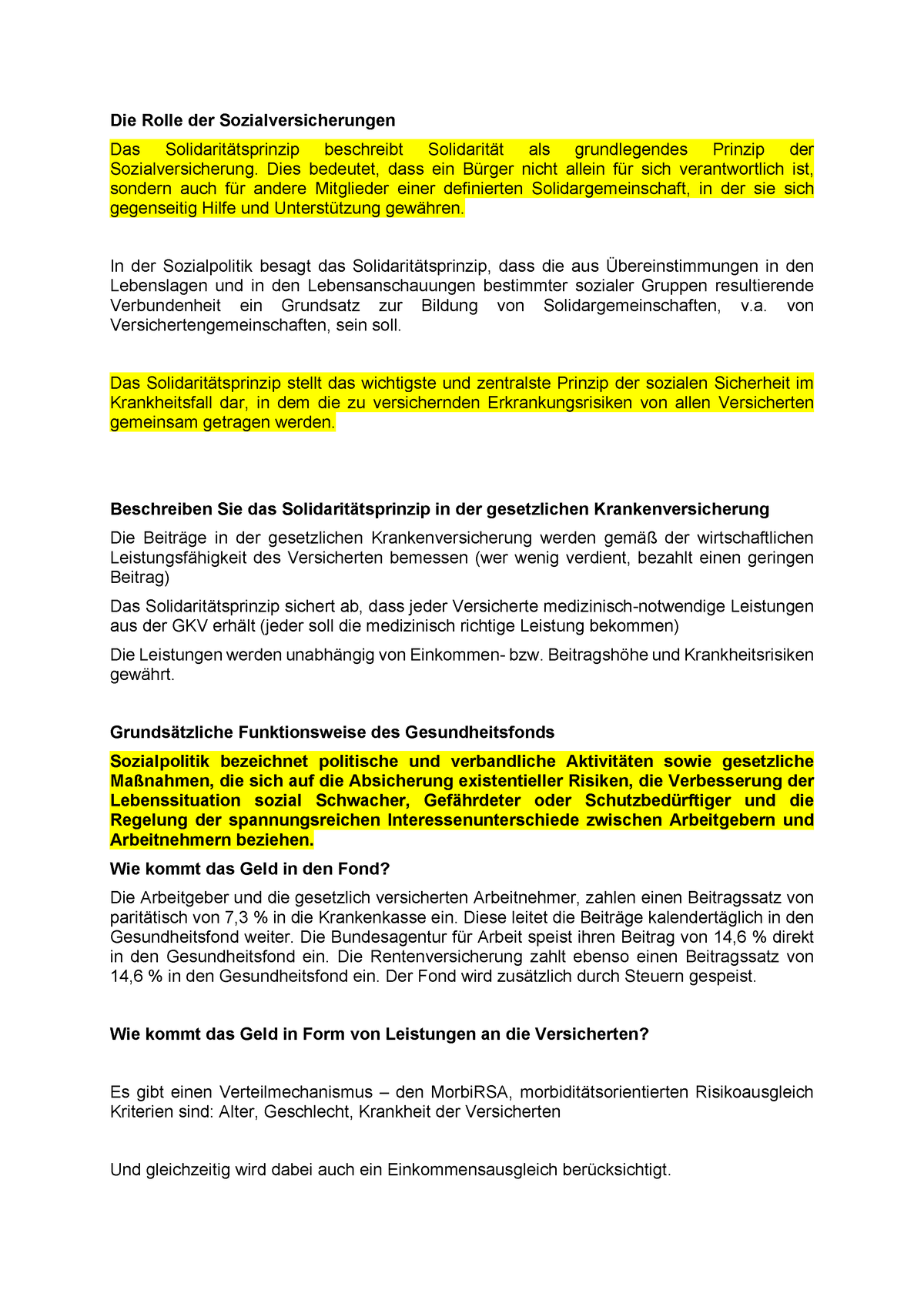 Klausurvorbereitungsfragen Sozialpolitik - Die Rolle Der ...