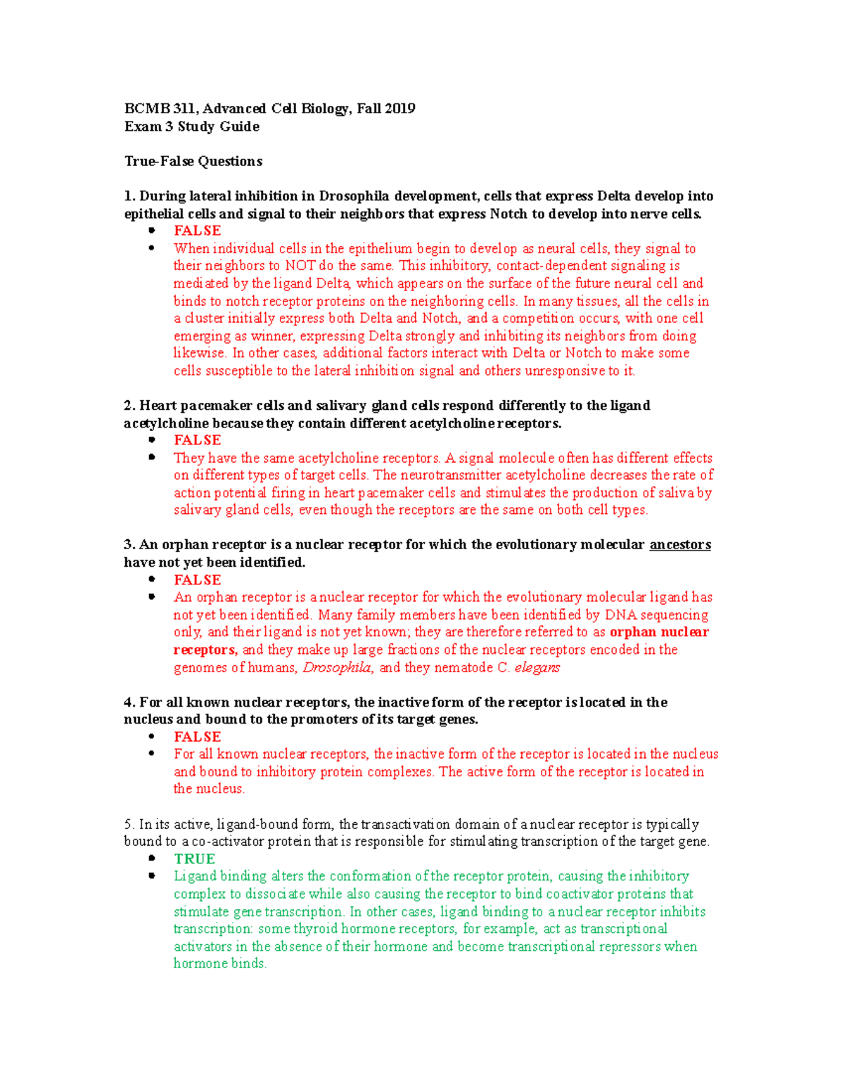 BCMB 311 Fall 2019 Exam 3 Study guide-revised - Deprecated API usage ...