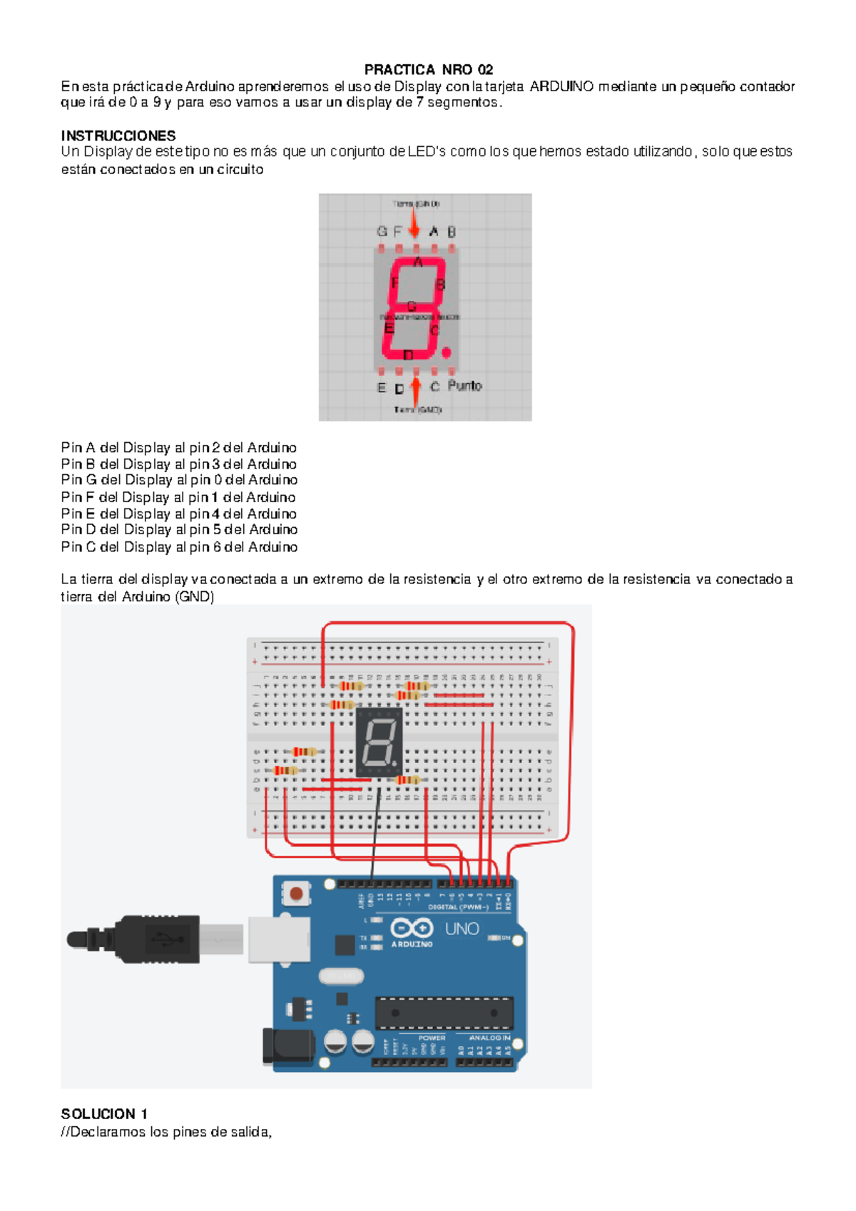Practica NRO 02 Arduino - PRACTICA NRO 02 En esta práctica de Arduino ...