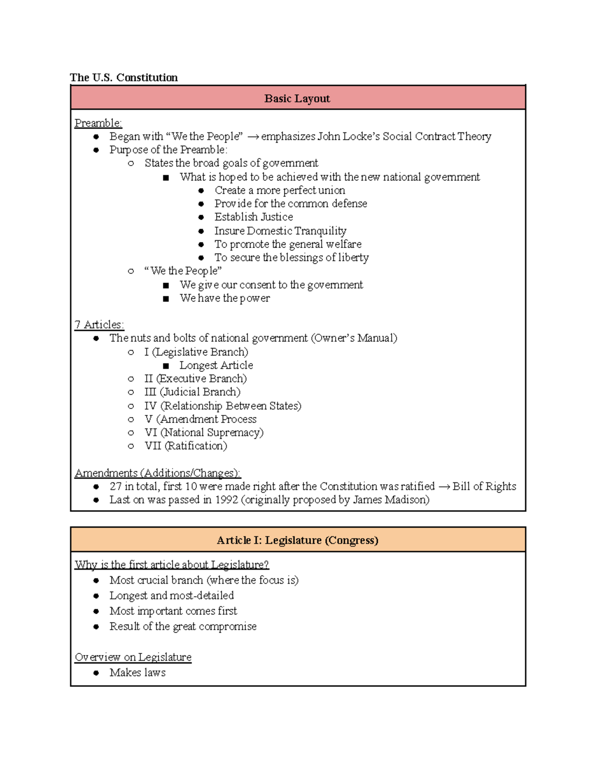 Ss study guide basics of the constitution the u constitution basic