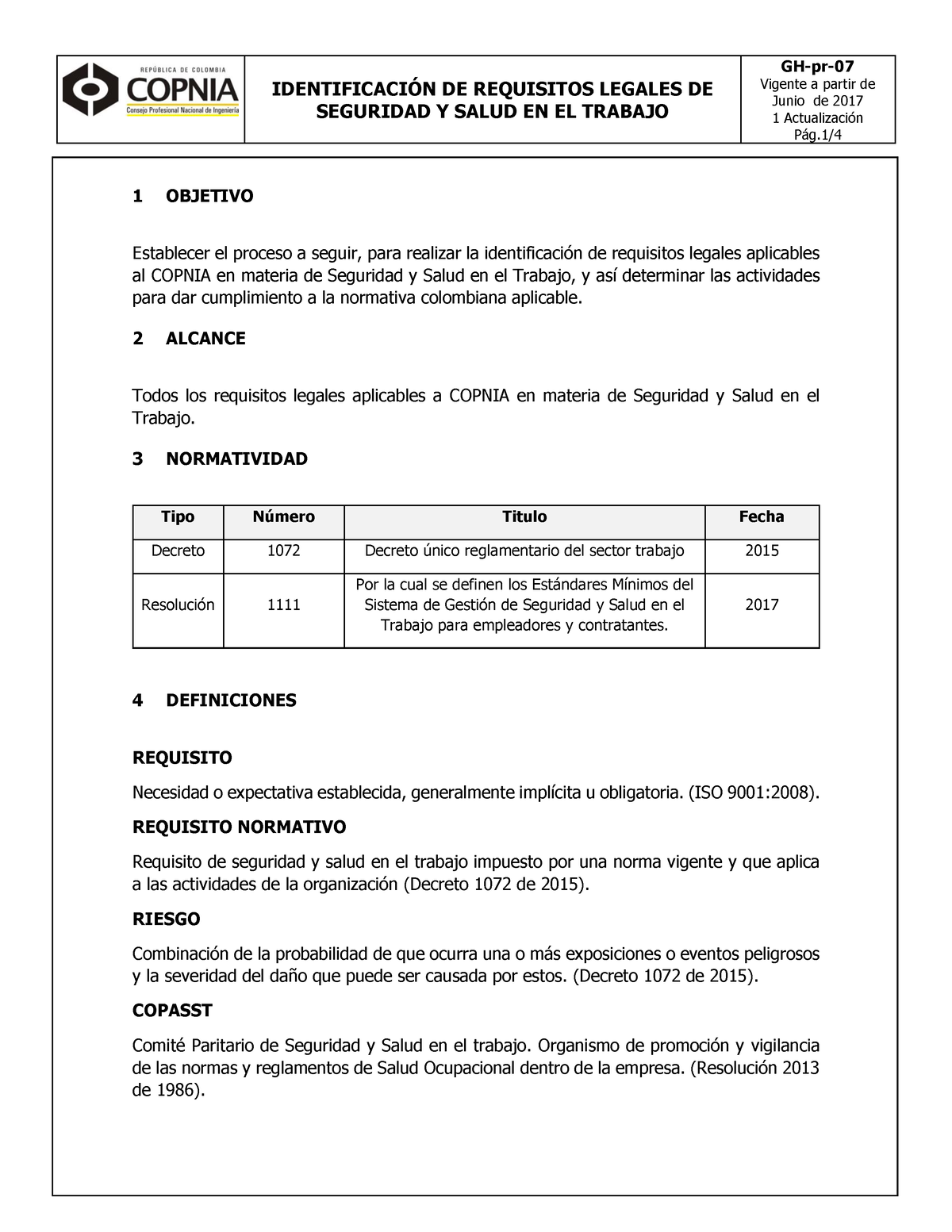 Matriz Requisitos Legales IdentificaciÓn De Requisitos Legales De Seguridad Y Salud En El 9678