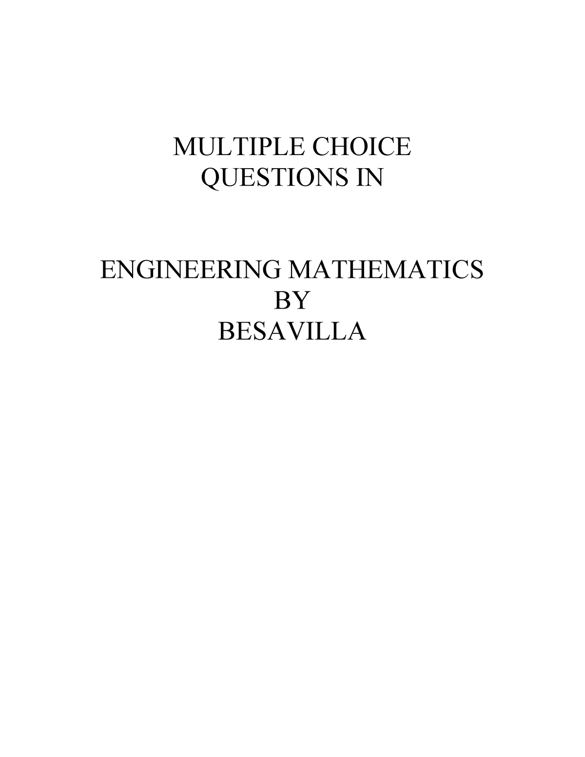 Engineering-mathematics-by-besavillapdf Compress - MULTIPLE CHOICE ...