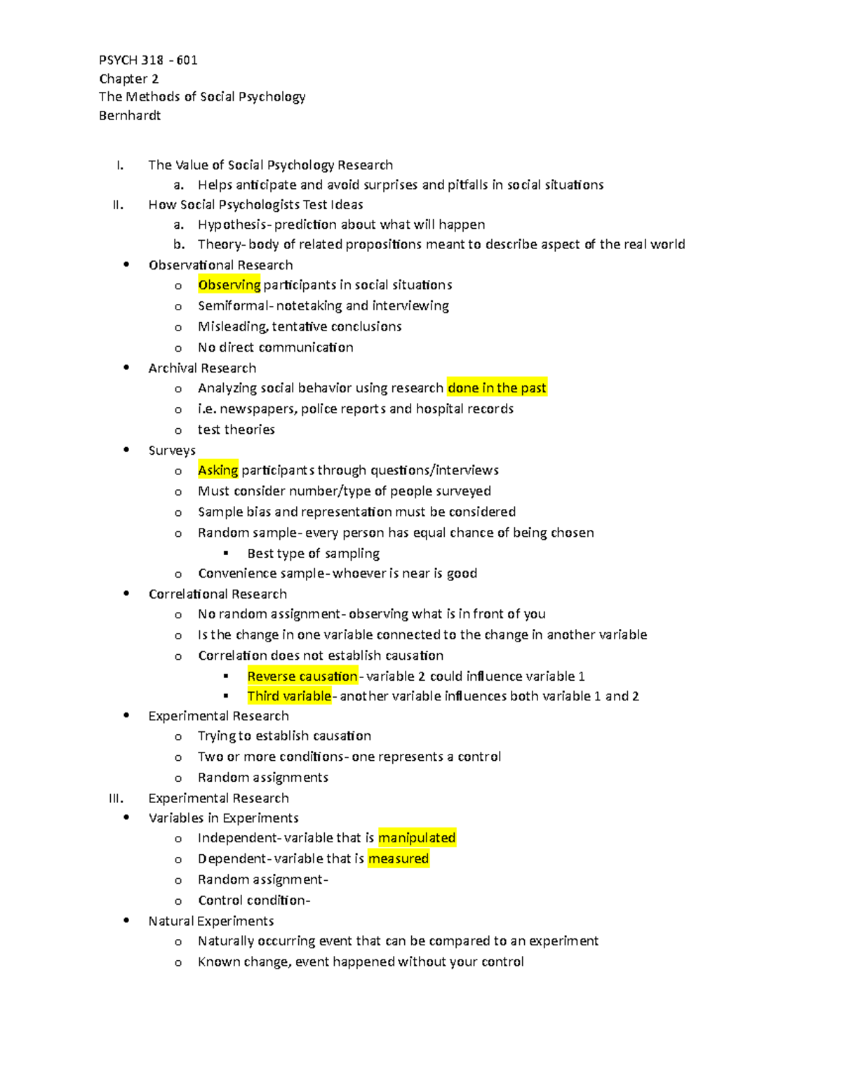 MMackall PSYC 318 Chapter 2Notes - PSYCH 318 - 601 Chapter 2 The ...