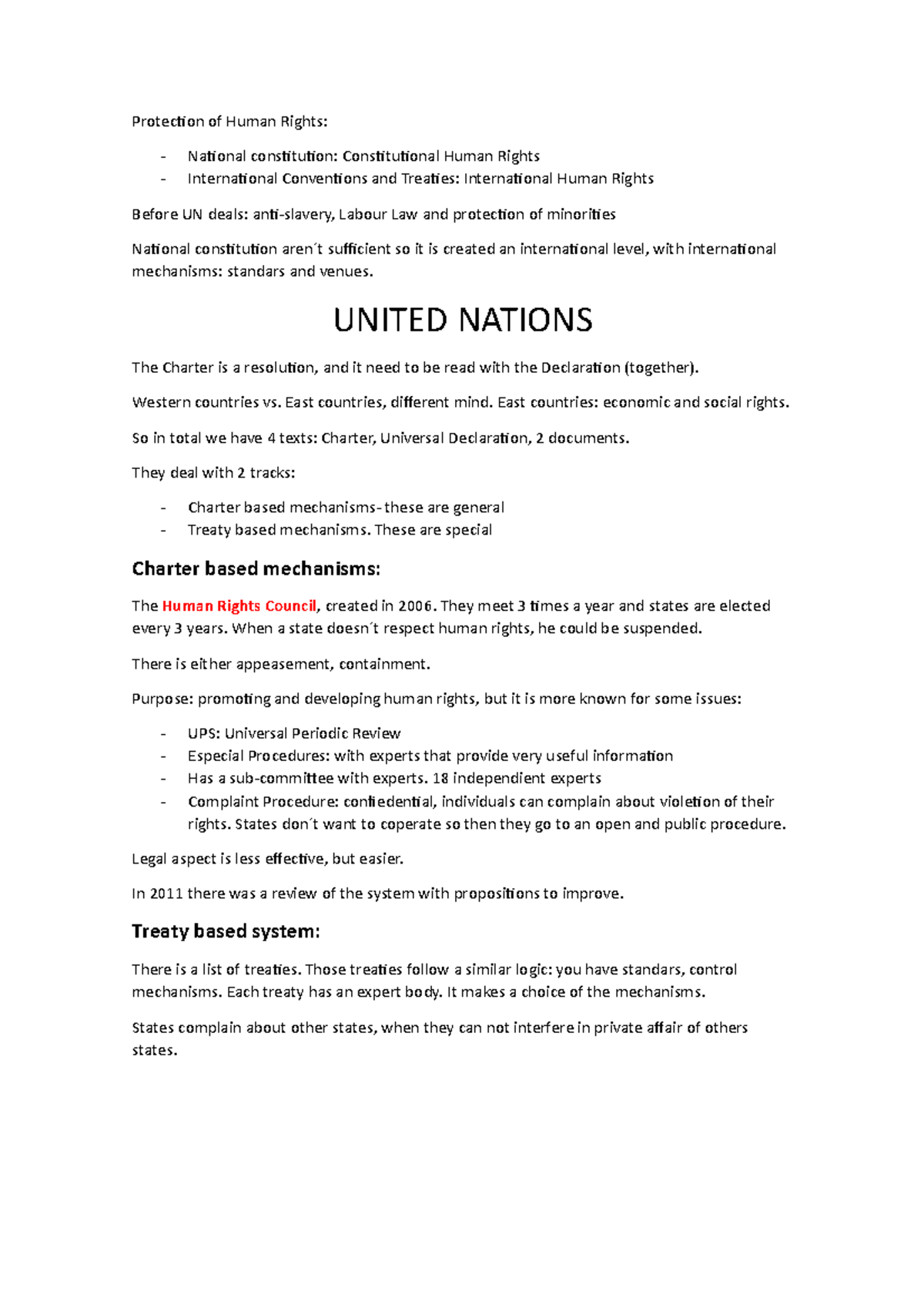 International and European Human Rights - Protection of Human Rights ...