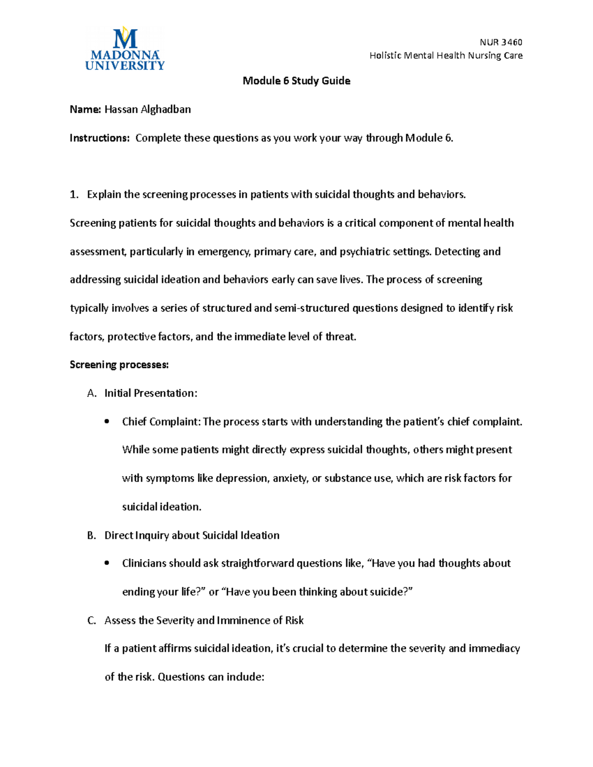 Suicide Risk Assessment Tools[ 13126 ] - Holistic Mental Health Nursing ...