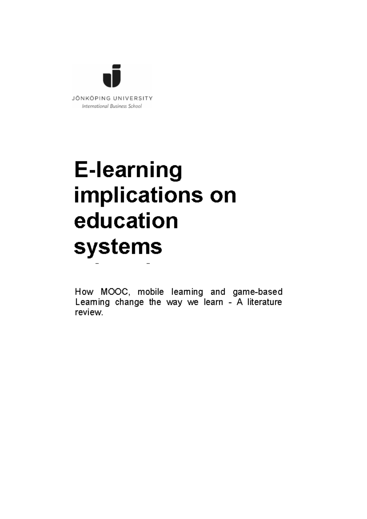 review of literature in education system