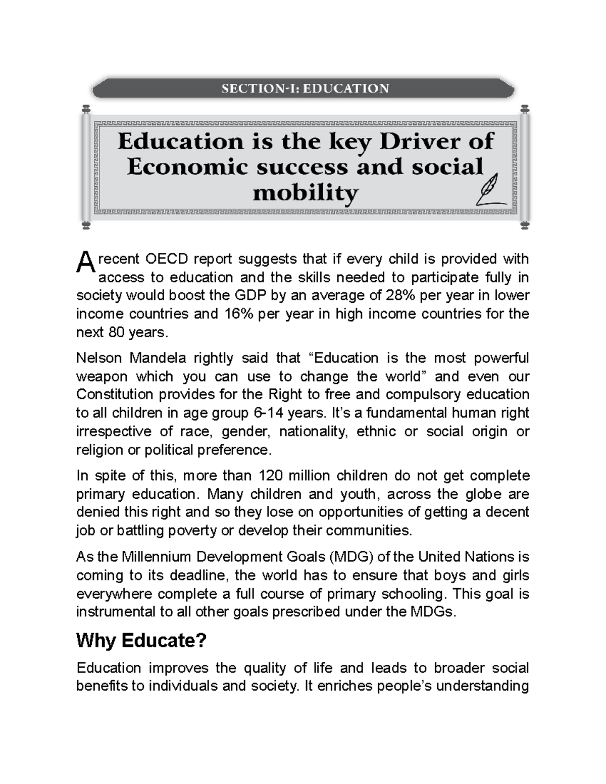 education and social mobility essay