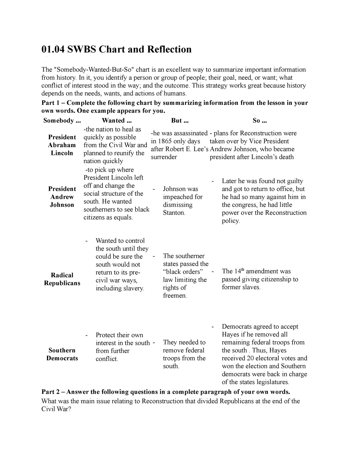 Sample/practice exam August 7 Spring 2021, answers 01 SWBS Chart and