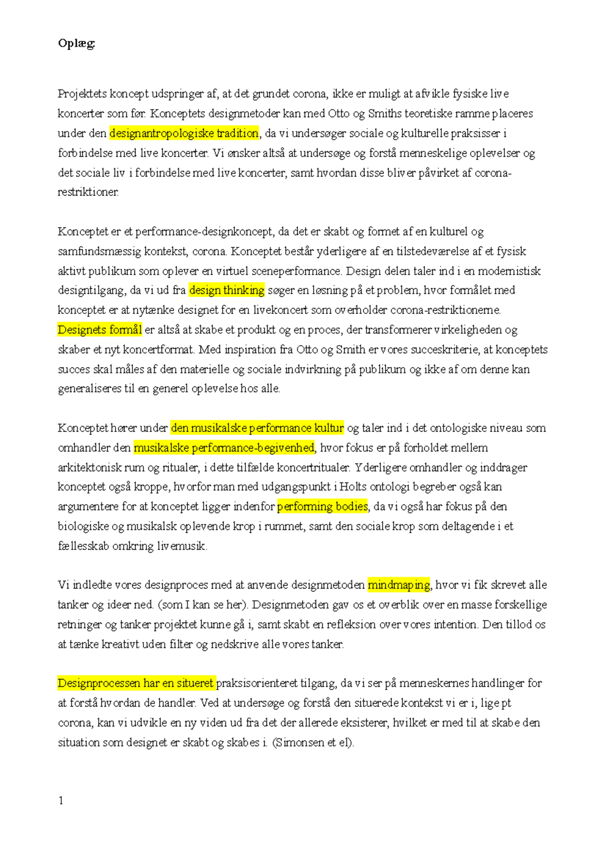 Oplæg til print - Eksamensoplæg på 5 minutter - Projektets koncept ...