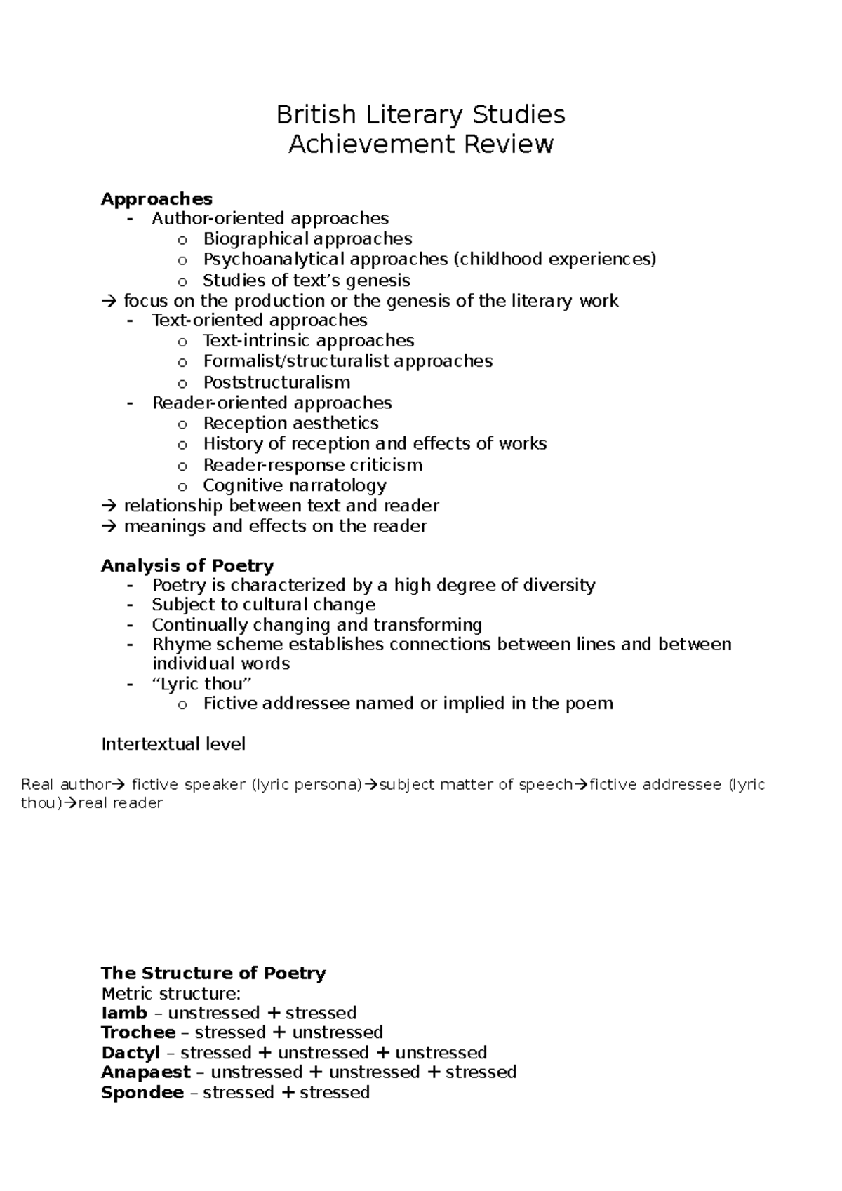 British Literary Studies - British Literary Studies Achievement Review ...