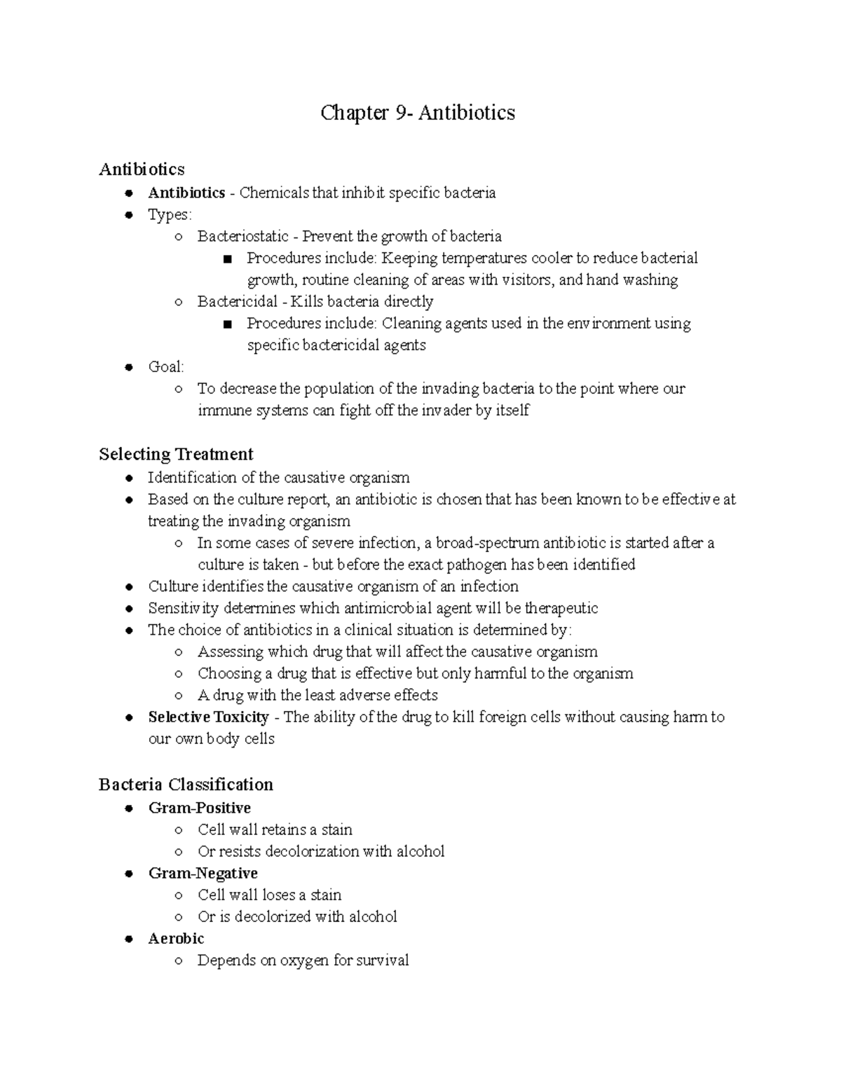 Chapter 9- Antibiotics - Chapter 9- Antibiotics Antibiotics Antibiotics ...