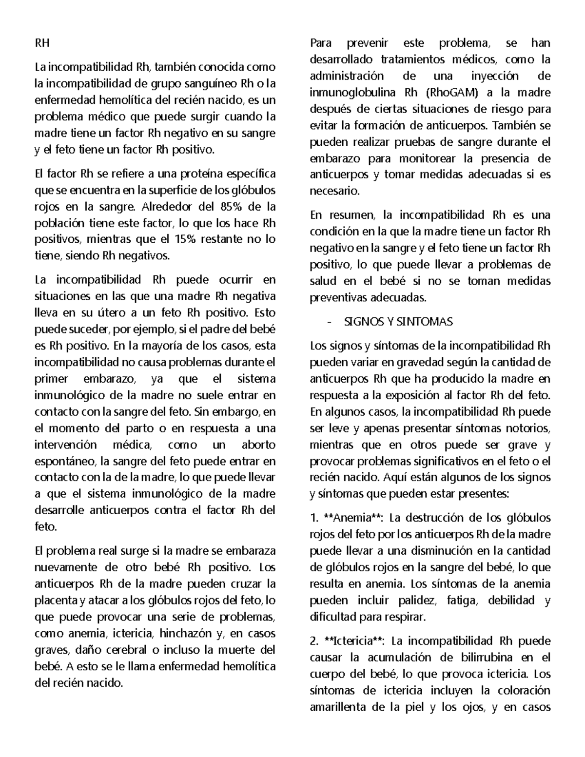 ABO RH - ABO RH - RH La incompatibilidad Rh, también conocida como la ...