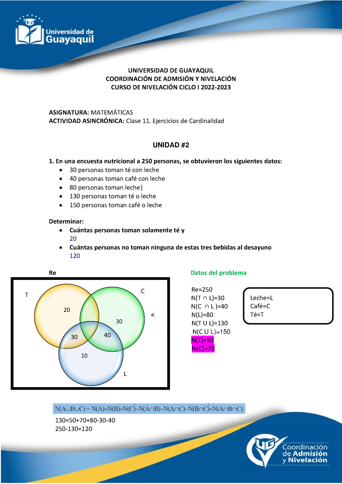 Tarea - U2 - Clase 11 - S3 - Aprovechen - UNIVERSIDAD DE GUAYAQUIL ...