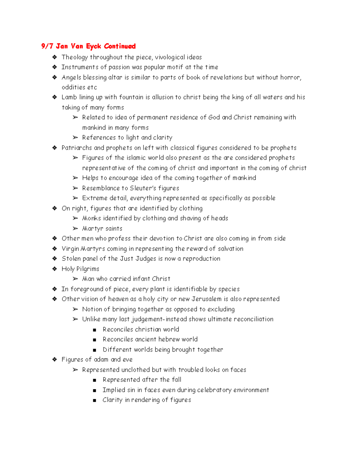 Northern Ren Art History Final Exam Notes Part 3 9/7 Jan Van Eyck