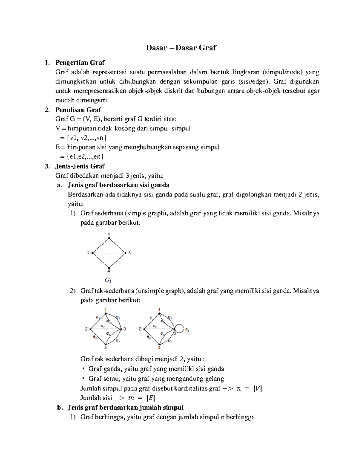 Dasar-Dasar Graf dan Jenis Graf - Dasar – Dasar Graf Pengertian Graf ...