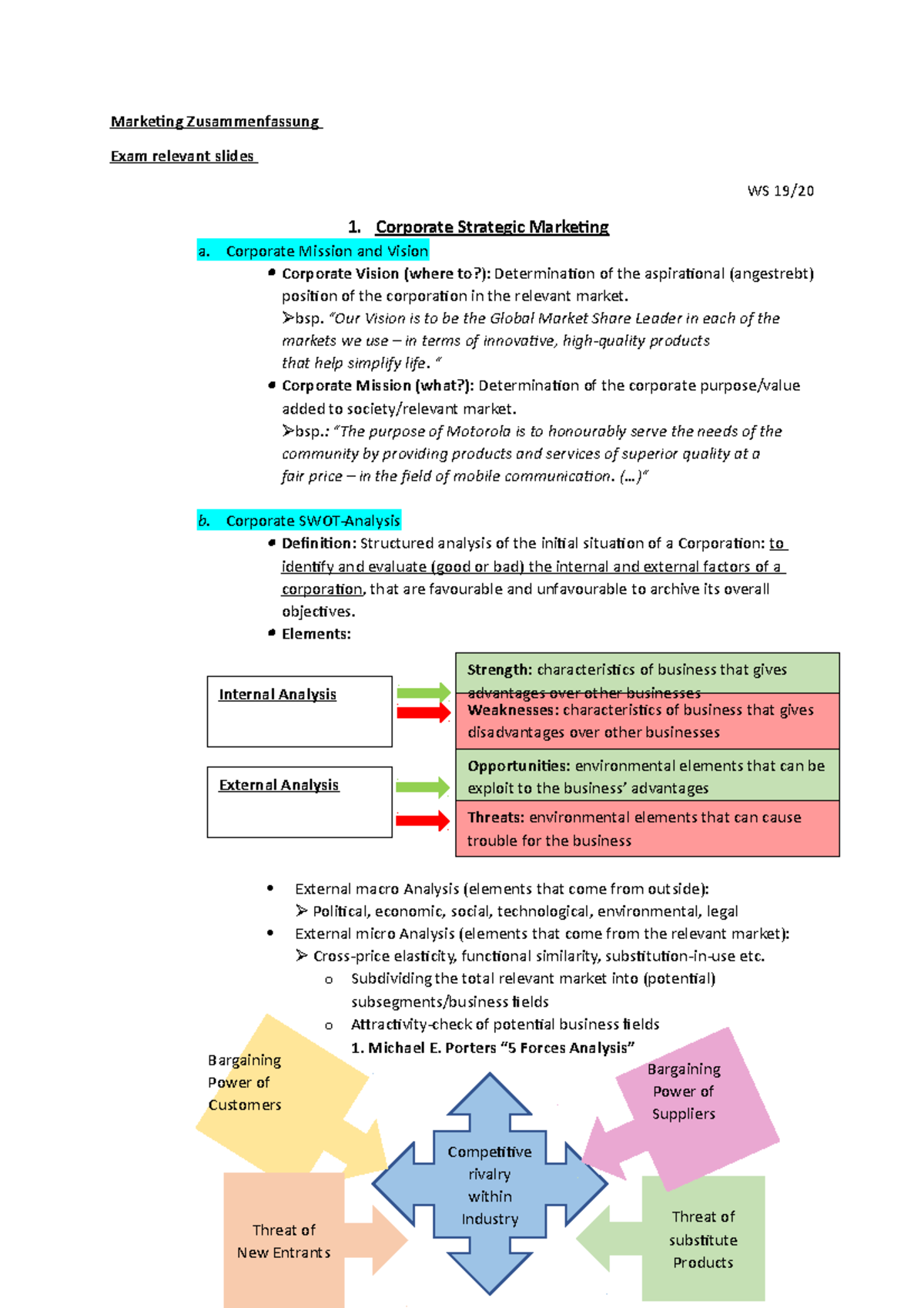 Marketing Zusammenfassung Englisch Ws Marketing Zusammenfassung Exam Relevant Slides Ws