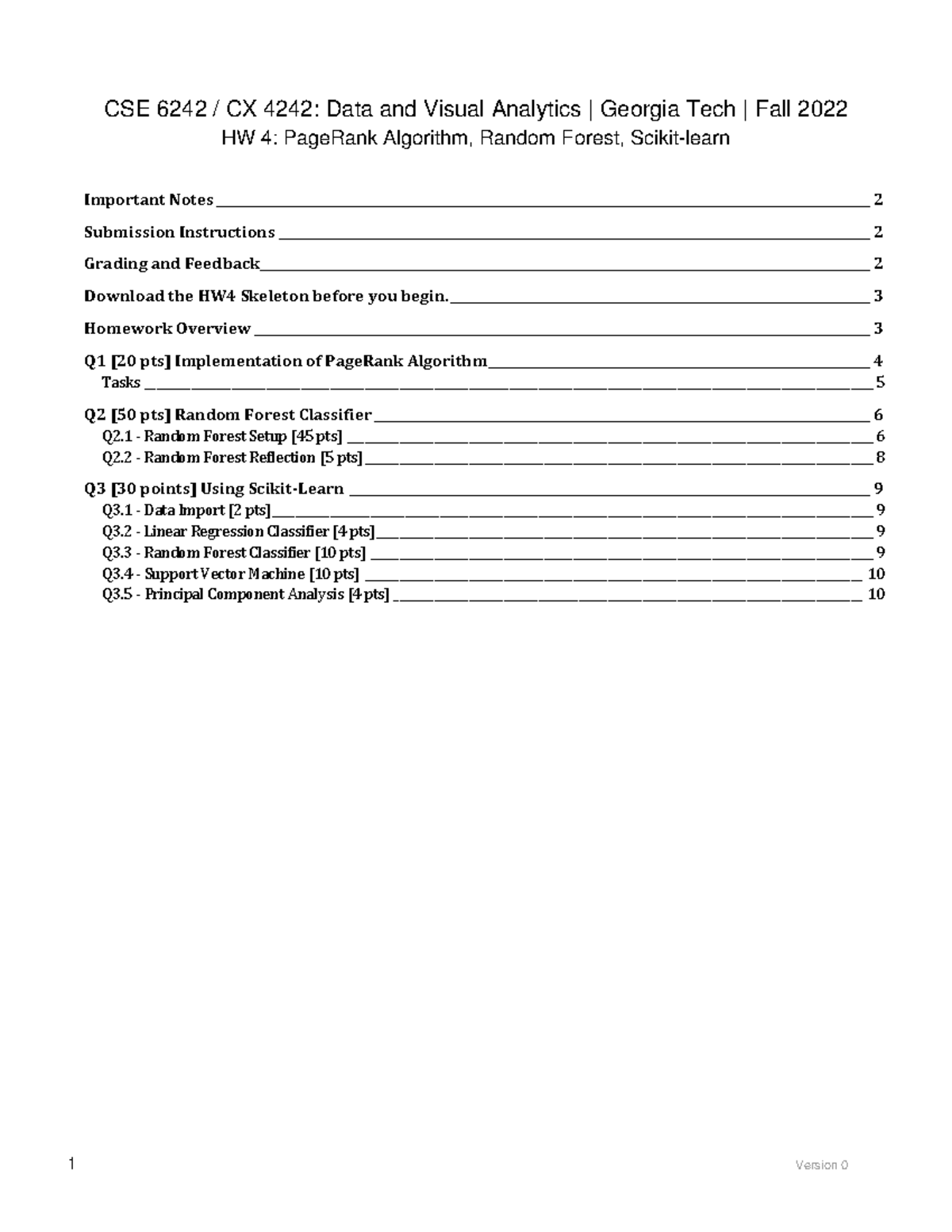 Hw4 Instruction - HW 4: PageRank Algorithm, Random Forest, Scikit-learn ...