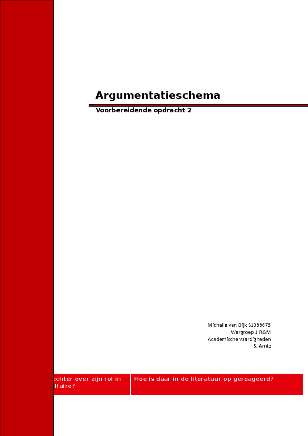 Argumentatieschema - Argumentatieschema Voorbereidende Opdracht 2 ...