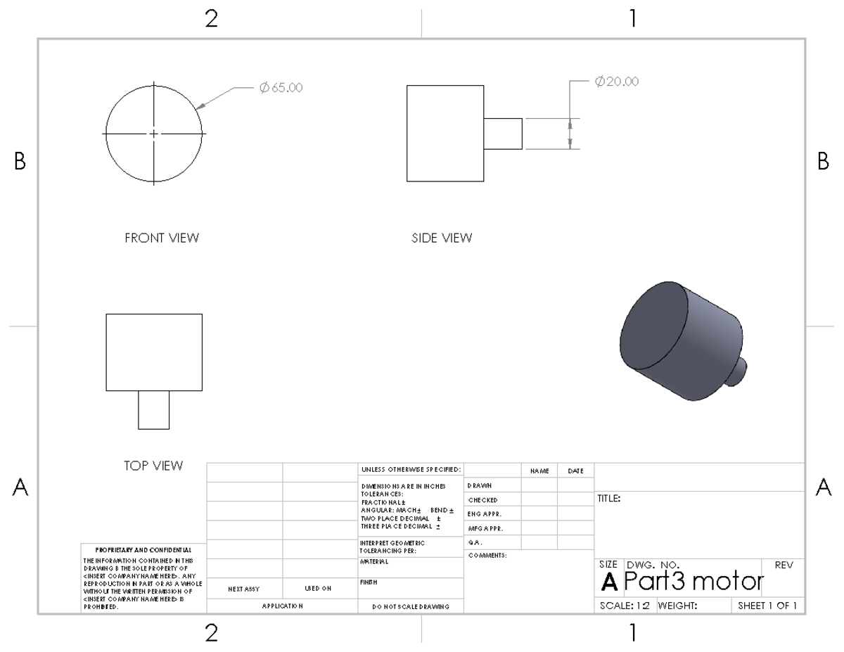 Part3 motor - CA DMODEL - 65. 20. FRONT VIEW SIDE VIEW TOP VIEW A A B B ...