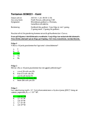 Tentamen Fysik 2023-01-11 Facit - Datum Och Tid: 2023-01- Ansvarig ...