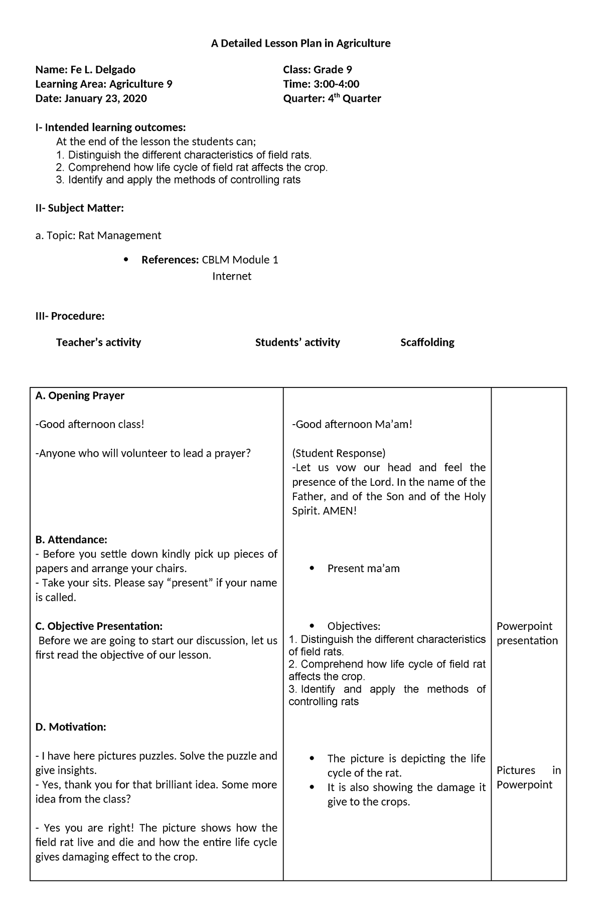 4th COTdetailed - detailed lesson plan - A Detailed Lesson Plan in ...