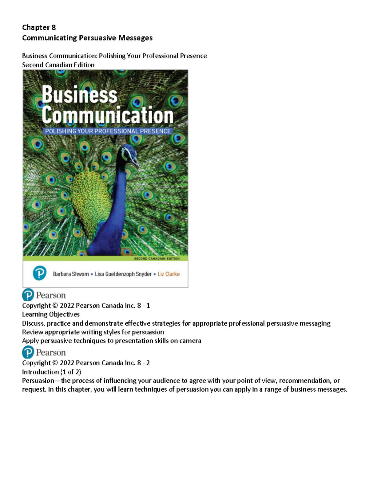 BUSN 733 Ch.8-Communicating Persuasive Messages - Chapter 8 ...