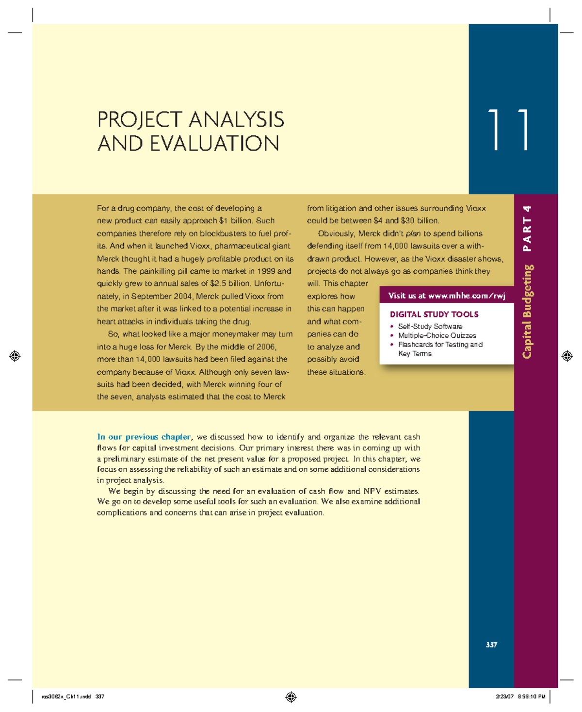 12. Chapter 11 Project Analysis AND Evaluation 337 Capital